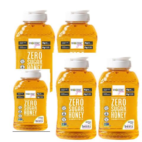 Wholesome Yum Zero Sugar Honey Substitute (Keto) - Natural Sugar Free Honey Alternative With Monk Fruit & Allulose - Zero Net Carbs, Non GMO, Gluten Free, No Aftertaste (11 oz)