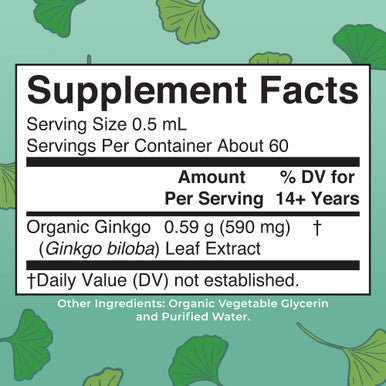 Maryruth's Organics Ginkgo Leaf Liquid Drops 60 Servings