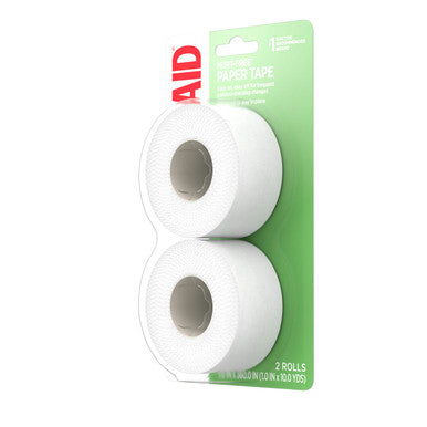 Band-Aid Brand Of First Aid Products Hurt-Free Medical Adhesive Paper Tape For Wound Care, Secure Bandages, Gauze & Wound Dressings, Easy Tear, Non-Irritating, 1 Inch By 10 Yards, 2 Ct