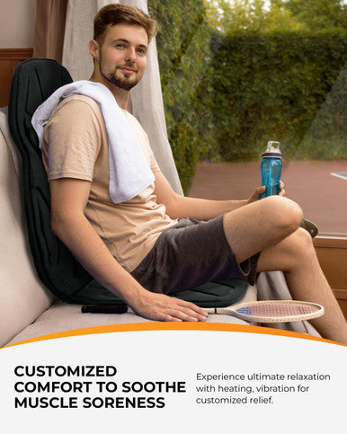 Coococo Massage Seat Cushion With Heat, Vibration Back Massager With 8 Vibrating Motors & 2 Levels Heat, Valentines Day Gifts For Her Him, Massage Chair Pad For Pain Relief