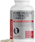 Bronson Bone Health & Strength Complex High Potency Formula 200 Mcg Of Vitamin K2 As Mk7, Plus Calcium, Boron, Cissus Quadrangularis, Magnesium, Vitamin D3, And More - Non-Gmo, 60 Tablets