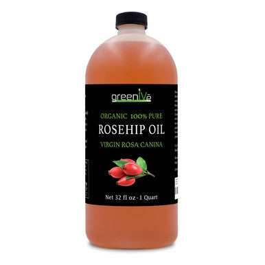 Greenive Rosehip Oil Rosa Canina 100% Pure Cold Pressed Virgin Oil (32 Fl Oz)