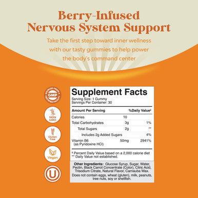 Natures Craft Potent Vitamin B6 Gummies for Adults - Vitamin B6 50mg Per Serving Gummy Vitamins for Women and Men for Immune Nerve and Mood Support - Vegan Kosher B6 Vitamins Gummies for Women and Men - 30 count