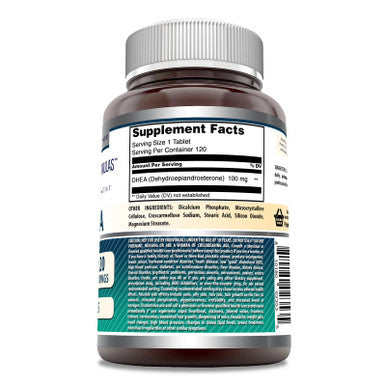 Amazing Formulas Dhea Supplement | 100 Mg Per Serving | 120 Tablets | Non-Gmo | Gluten-Free | Made In Usa