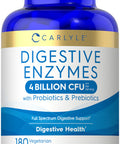 Carlyle Digestive Enzymes | With Probiotics & Prebiotics | 180 Capsules | Vegetarian, Non-Gmo And Gluten Free Supplement