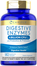 Carlyle Digestive Enzymes | With Probiotics & Prebiotics | 180 Capsules | Vegetarian, Non-Gmo And Gluten Free Supplement