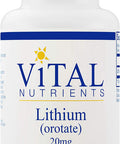 Vital Nutrients 100 Elemental Lithium Orotate Balanced Mood State Supplement Supports Mental and Behavioral Health 90 Vegetarian Capsules per Bottle 20 mg