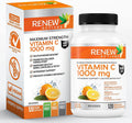Renew Actives Maximum Strength Vitamin C 1000Mg - Antioxidant & Immune Booster For Overall Health, Strong Bones, Teeth & Gums - Non-Gmo, Sugar Free, 4-Month Supply (120 Vegan Capsules)
