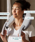 Homedics Pro Therapy Vibration Neck Massager With Heat Soft Foam, Vibration Massage, Plus Soothing Heat And Choice Of 2 Speeds, Pull Tighter To Increase Intensity, Tan