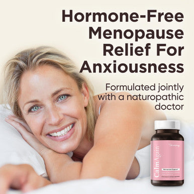 BB Company CalmAgain for Menopause Anxiousness Mood Balance for Women | Stay Calm Lower Cortisol Fewer Mood Swings | Siberian Rhubarb Sage Saffron | Menopause Relief | 30 Ct