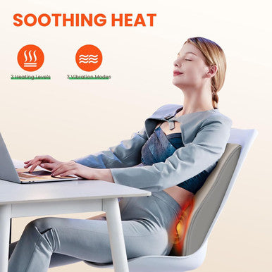 Back Massager For Pain Relief Deep Tissue, Shiatsu Back And Neck Massager With Soothing Heat, Vibration Kneading Massager Pillow For Neck Shoulder Back, Gifts For Women Mom