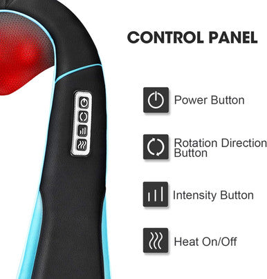 Magicmakers Neck Massager With Heat - Electric Shiatsu Deep Kneading Back Massage For Neck Pain, Shoulder, Waist, Relax For Her/Him/Women/Men/Dad/Mom/Christmas/Mothers Day/Fathers Gifts