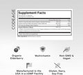 Codeage Elderberry Vitamins - Organic Fermented Elderberry Blend Vitamin C from Ascorbic Acid & Organic Acerola Cherries Vitamin D3 Zinc Elderberry Fruit Pills Sambucus Berries - 90 Capsules