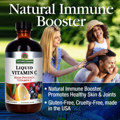 Nature'S Answer Liquid Vitamin C 1000mg 8-Fluid Ounces | Natural Immune Booster | Promotes Healthy Skin & Joints | with Rose Hips & Bio-Flavonoids