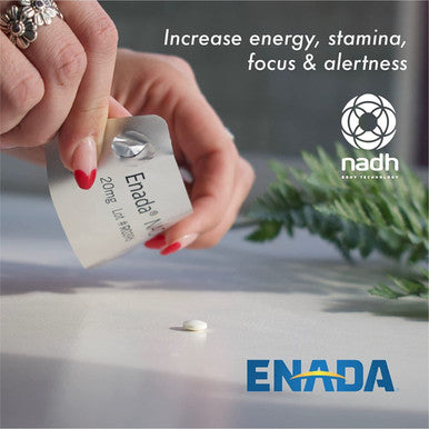 ENADA 20 x NADH Supplement Boost Energy Mental Focus Stamina Support Fatigue Cell Regenerator 20mg NADH 30 Lozenges 1 per serving Natural Energy Supplements for Women and Men