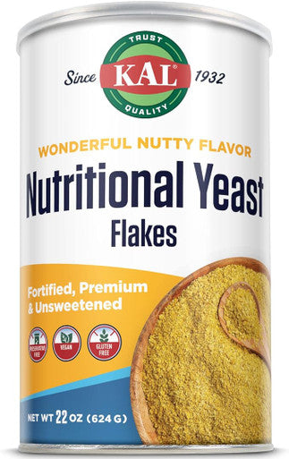 Kal Nutritional Yeast Flakes | Vitamin B12, Vegan, Non-Gmo, Gluten Free | Unsweetened, Great Flavor, No Bitter Aftertaste | Great For Cooking | 22 Oz