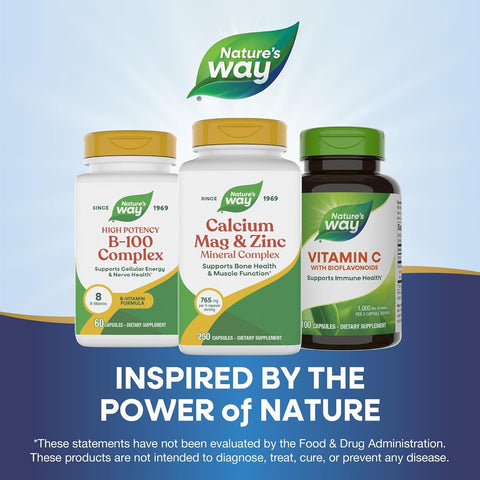 NatureS Way Calcium Magnesium and Zinc 765 Mg Per Serving 250 Capsules