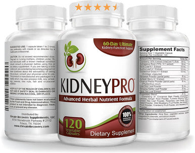 Elevate Recovery Supplements Kidney Pro With 21 Kidney Health Supplements In 1 Formula (Total Kidney Support) 120 Capsules.