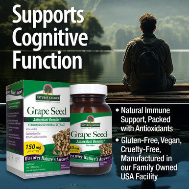 Nature'S Answer Grape Seed Vegetarian Capsules 60-Count | Natural Immune Support | Packed with Antioxidants | Promotes Cognitive Function & Cardiovascular Health