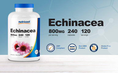 Nutricost Echinacea 800mg, 240 Capsules - Vegetarian Caps, Non GMO, Gluten Free, 120 Servings