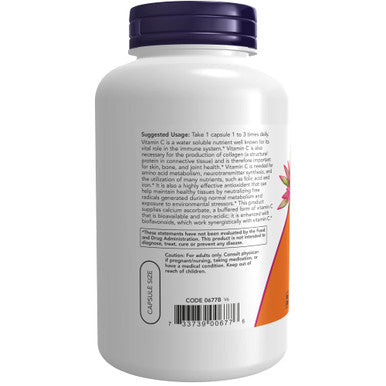 NOW Supplements, Vitamin C-500 Calcium Ascorbate, Antioxidant Protection*, 250 Capsules