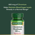Nature'S Bounty Chromium Picolinate Supports Fat Protein & Sugar Metabolism Mineral Supplement 800 Mcg 50 Tablets