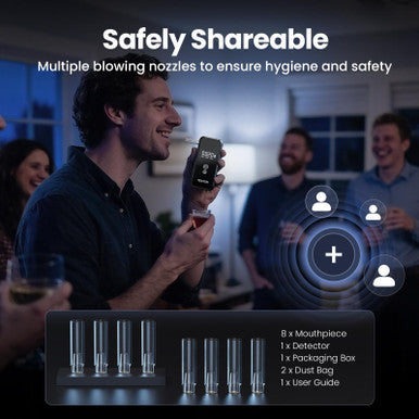 Lyraaxis Breathalyzer Test For AlcoholProfessional-Grade Breathalyzers For Alcohol With Memory FunctionHigh-Accuracy Portable Alcohol Breathalyzer For Personal Home & Travel Use-8 Mouthpieces