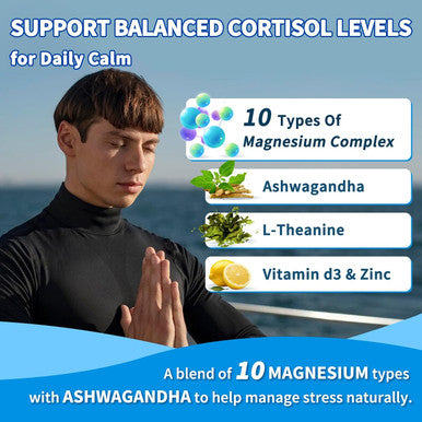 Vev Cortisol Supplement For Women, Magnesium Glycinate Gummies With Ashwagandha, 10 Types Of Magnesium, Vitamin D3, Zinc & L-Theanine, Supports Sleep And Memory & Attention, No Sugar (90 Count)