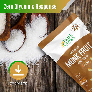 Health Garden Monk Fruit Sweetener Golden - Non Gmo - Gluten - 1:1 Sugar Substitute - her - Keto Friendly (1Lb 2-Pack)