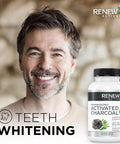 Renew Actives Activated Charcoal Supplement - Digestive Support & Teeth Whitening Formula, No Artificial Ingredients - 60 Capsules