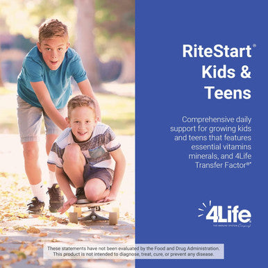 4Life RiteStart Kids & Teens - Apple and Orange Flavors - 22 Essential Vitamins and Minerals - Ages 2 and Up - Immune System Support Transfer Factor - Brain Support - 120 Chewable Tablets