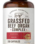 Carlyle Grass Fed Beef Organ Complex | 200 Capsules | Pasture Raised Grain Supplement | with Desiccated Liver Kidney Pancreas Heart Spleen | Non-GMO Gluten | by Herbage Farmstead