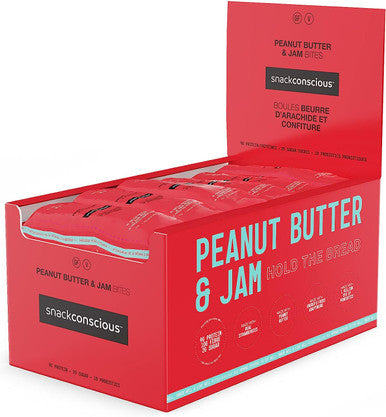 SNACK CONSCIOUS Peanut Butter And Jam Bites 12x45g