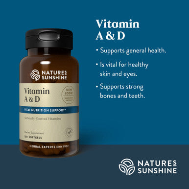 Nature'S Sunshine Vitamin A & D, 400Iu, 100 Softgels | Vitamin D And Vitamin A Work Together To Naturally Support The Immune And