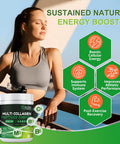 Nature Target Multi-Collagen-Peptides-Powder - Hydrolyzed Collagen With Energy Blend + Multivitamin & Minerals, Supports Energy Skin Hair Nail & Joint, Non-Gmo, 35 Servings