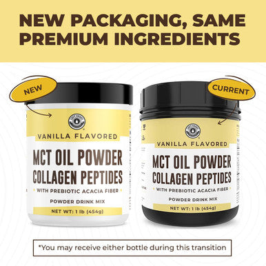 Left Coast Performance MCT Oil Powder with Acacia Fiber & Collagen Peptides Prebiotic Collagen Protein 10g MCTs from Coconuts Sugar Free Keto Coffee Creamer Grass Fed Vanilla Flavor Non-GMO Gluten Free 16 oz
