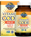 Garden of Life Vitamin Code, Raw D3, 2, 000 IU, 60 Veggie Capsules, 1 Units