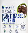 LEANFIT ORGANIC PLANT BASED PROTEIN Natural Chocolate 21g Protein 19 Servings 715g Tub