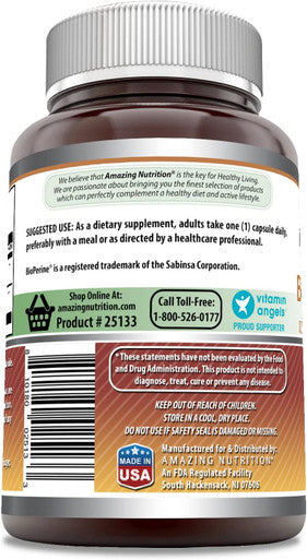 Amazing Nutrition Formulas Boswellia Extract with Bioperine 600 Mg per Serving 120 Capsules Supplement | Non-GMO | Gluten | Made in USA