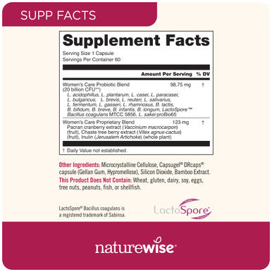 Naturewise Probiotics For Women Time-Release Supplement Comparable To 90 Billion Cfu Cranberry & D Mannose For Vaginal, Urinary