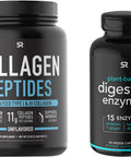 Sports Research Collagen Peptides 32oz Digestive Enzymes 90ct Bundle