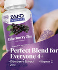 Zand Elderberry Zinc Immunity Gummies With Vitamin C Year-Round Immune Support For Children & Adults 60Ct 30 Serv.