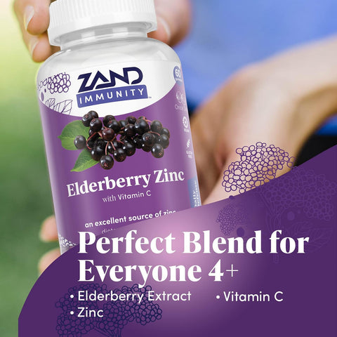 Zand Elderberry Zinc Immunity Gummies With Vitamin C Year-Round Immune Support For Children & Adults 60Ct 30 Serv.