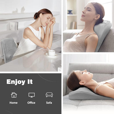 Neck And Shoulder Massager With Heat, Shiatsu Massage Pillow With 3D Deep Tissue Kneading For Back Legs Foot Body Pain Relief,At Home Office Car, For Mom&Dad