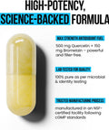Quercetin with Bromelain 500mg Capsules, Supports Immune Response, Joint Comfort, & Overall Wellness - Vitamin C, Zinc 50mg, & Vitamin D3 5000 IU - Immunity Health Pills