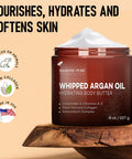MAJESTIC PURE Whipped Argan Oil Body Butter for Women & Men - With Ceramides, Vitamin E & A & Vegan Collagen - Whipped Body Butter Argan Oil For Skin, Face, & Appearance of Wrinkles & Fine Lines - 8oz