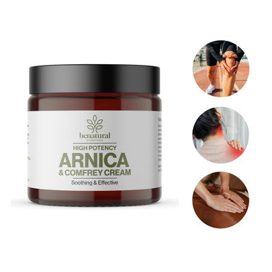 Benatural Essentials All Natural Arnica & Comfrey Cream 100g | For Sprains & Bruises | Botanical Cream for Skin Comfort After Activity | With Jojoba Oil & Vitamin E | pH Balanced | Made in the UK
