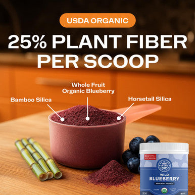 Vimergy USDA Organic Wild Blueberry Supplement Powder 62 Servings Natural Wild Blueberries Fruit Powder for Smoothies Juices Fruit Bowls Low Bush Non GMO Gluten Free Vegan Paleo (250g)
