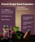 Weightworld Grape Seed Extract Capsules 1000mg (High-Strength) | 240 Vegan Capsules (8 Months Supply) | 95% OPC (Oligomeric Proanthocyanidins) | 1000mg French Grapeseed Extract | Polyphenols Supplement