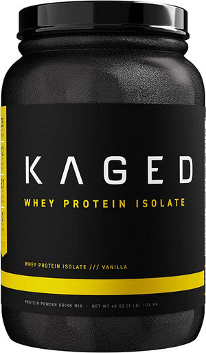 Kaged Muscle Whey Protein Powder 100% Whey Protein Isolate for Post Workout Recovery Vanilla 3lbs
